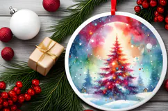 Round Christmass Ornament Sublimation|Clipart Product Image 2