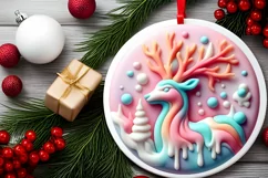 Polar Bear Christmas Deer Ornament Sublimation PNG Product Image 2
