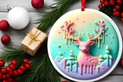 Polar Bear Christmas Deer Ornament Sublimation PNG Product Image 2