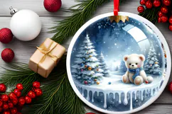Round Christmass Ornament Sublimation|Clipart Product Image 2