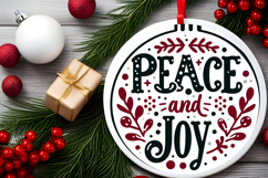 Round Christmass Ornament Sublimation|Clipart Product Image 2