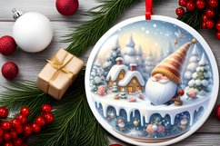 Round Christmas Ornament with Gnome PNG Product Image 2