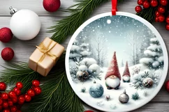 Colorful Gnomes Christmas Ornament PNG Product Image 2