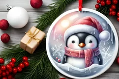 Winter Penguin Portrait Sublimation PNG Product Image 2