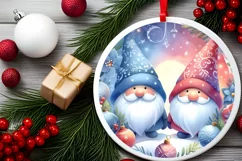 Colorful Winter Gnomes Christmas Ornament Product Image 1