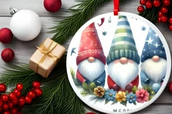 Colorful Winter Gnomes Christmas Ornament Product Image 2