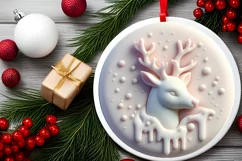 3D Polar Bear Christmas Ornament PNG Product Image 2