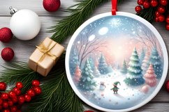 Round Christmas Ornament with Elf PNG Product Image 2