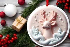 3D Marzipan Christmass Deer Round PNG Product Image 2
