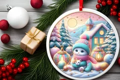 Round Christmas Ornament Sublimation|Clipart Product Image 2