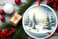 Round Christmas Ornament with Gnome PNG Product Image 2