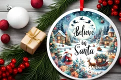 Snowflake Winter Scene Ornament Sublimation PNG Product Image 2