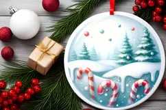 Round Christmass Ornament Sublimation|Clipart Product Image 2