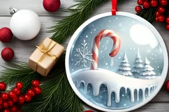 Round Christmas Ornament with Candies PNG Product Image 2