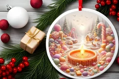 Christmass Scene Digital Painting Christmas Ornament Product Image 1