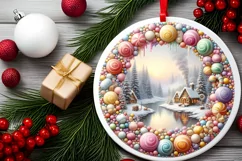Christmass Scene Digital Painting Christmas Ornament Product Image 2