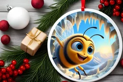 Icy Wall Bee Digital Painting Sublimation PNG Product Image 2