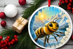 Icy Wall Bee Digital Painting Sublimation PNG Product Image 2