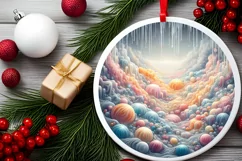Winter Scene Digital Painting Christmas Ornament Product Image 2