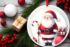 Santa Round Ornament Sublimation PNG Product Image 2