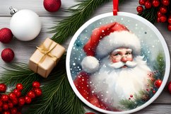 Santa Round Ornament Sublimation PNG Product Image 2