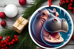 Icy Wall Hippo Digital Painting Sublimation PNG Product Image 1