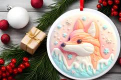 Round Christmass Ornament Sublimation|Clipart Product Image 2