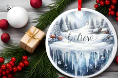 Round Christmass Ornament Sublimation|Clipart Product Image 2