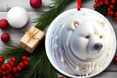 Melting 3D Polar Bear Christmas Ornament PNG Product Image 1