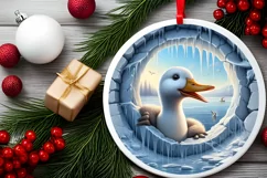 Icy Wall Duck Digital Painting Sublimation PNG Product Image 2