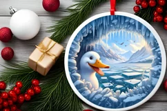Icy Wall Duck Digital Painting Sublimation PNG Product Image 2