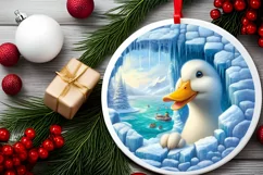 Icy Wall Duck Painting Sublimation PNG Product Image 1