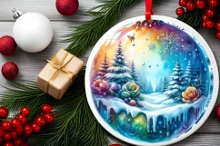 Round Melting Winter Scene Class Ball Ornament PNG Product Image 2