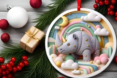 Round Christmas Ornament Sublimation|Clipart Product Image 2