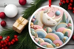 Round Christmas Ornament Sublimation|Clipart Product Image 2