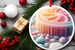 Pastel Molten Candy Winter Scene PNG Product Image 1