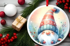 Colorful Gnome Christmas Ornament PNG Product Image 1