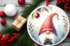 Colorful Gnome Christmas Ornament PNG Product Image 2