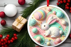 Round Christmas Ornament Sublimation|Clipart Product Image 2