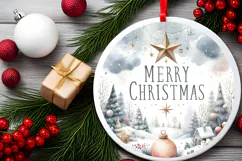 Round Christmass Ornament Sublimation|Clipart Product Image 2