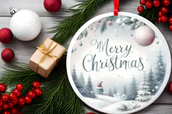 Round Christmass Ornament Sublimation|Clipart Product Image 2