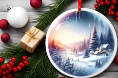 Round Christmass Ornament Sublimation|Clipart Product Image 2