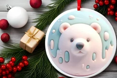 Polar Bear Christmas Ornament PNG Product Image 2
