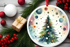 Colorful Tree Christmas Ornament PNG Product Image 2