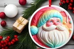 BELIEVE 3D Santa Christmas Ornament Sublimation PNG Product Image 2