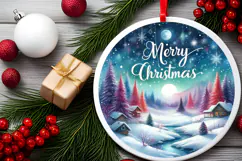 Round Christmass Ornament Sublimation|Clipart Product Image 2