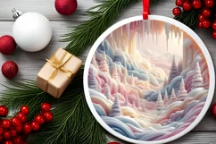Winter Scene Christmas Ornament PNG Product Image 2
