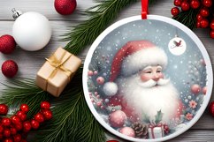 Santa Round Ornament Sublimation PNG Product Image 2