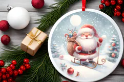Round Christmass Ornament Sublimation|Clipart Product Image 2
