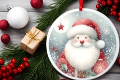 Santa Round Ornament Sublimation PNG Product Image 2